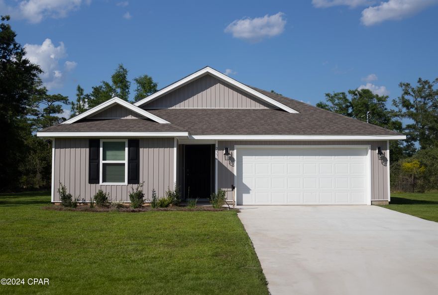 When you enter the Lakeside floorplan you will notice immediately the brightness of the entry hallway. This 5 bedroom 3 bath, 2012 square foot home is an open floorplan with two bedrooms separated by a full bathroom at the front of the home and one bedroom across the entry hallway affording family and friends alike privacy when visiting. The large kitchen island overlooks the dining room and living room allowing all to be together or doing individual tasks in each area. The main areas of the home as well as the bathrooms and laundry have beautiful engineered vinyl plank while the bedrooms offer plush carpeting. The spacious primary bedroom leads to the bathroom featuring a large shower, double vanity, and a large closet.