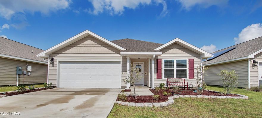 'CURRENTLY UNDER CONTRACT, SELLER ACCEPTING BACKUP OFFERS Check out this well-maintained 3bd/2bth ''Aria'' floorplan located in the Windsor Park community. This split bedroom floorplan has been updated to include new LVP flooring throughout the main living areas, new interior paint, updated decorative backsplash in the kitchen and master tub surround. The exterior offers new roof, vinyl siding, and gutters, plus a fully fenced backyard for additional privacy. Windsor Park is located within the sought after area of Cherokee Heights, just a short commute to Tyndall AFB. Be sure to make an appointment today to preview this beautiful home in person! All sizes/measurements are approximate; please verify if important.