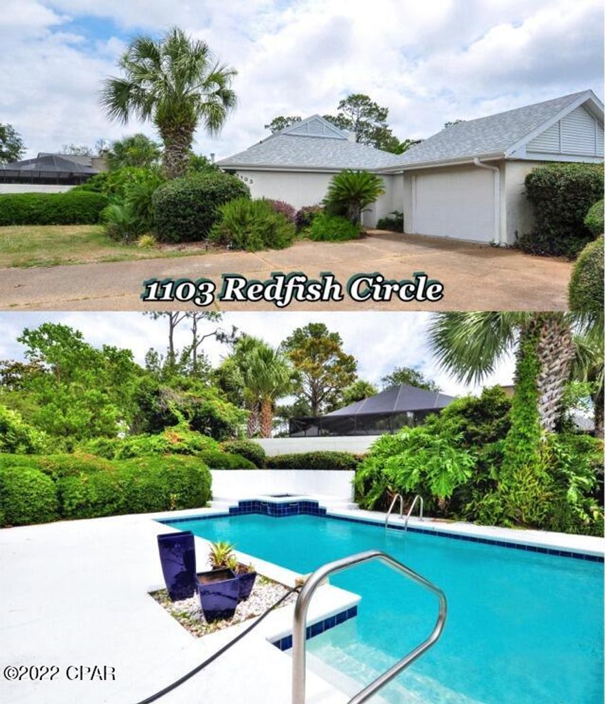 Enchanting 2BR/2BA Bay Point home with lots of recent upgrades, and  a pool!  The roof was replaced 3 years ago, the kitchen has been remodeled & includes all stainless-steel appliances, and the pool has new tile.  You'll love the layout with open-floor plan, all tile flooring, and a large sun room off the back of the home where you can enjoy your favorite hobbies or catching up with good friends! The pool and built-in hot tub with waterfalls will be a hit all year long.  The lot is quite large so there is room to grow!  Bay Point is a gated community with security guards and roving service, tennis courts, playground, and the marina is well on its way to being restored.   Great place for family l