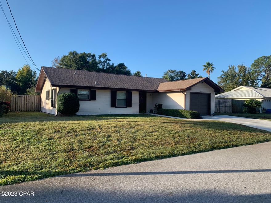 'CURRENTLY UNDER CONTRACT, SELLER WILL CONSIDER BACKUP OFFERS' ''Adorable Home'' Located at the east end of Panama City Beach.  Close to dining, shopping, schools, St. Andrews State Park, navy base and Worlds most beautiful beaches.  North Lagoon Heights is a beautiful circle, with large pond at the entrance.  2BR 2BA home over 1200 sq. ft. with 1 car garage.  Home has updates, 2019 Roof, 2023 AC, 2024 water heater, hurricane shutters, double hung windows and more.  Dimensions are approx.