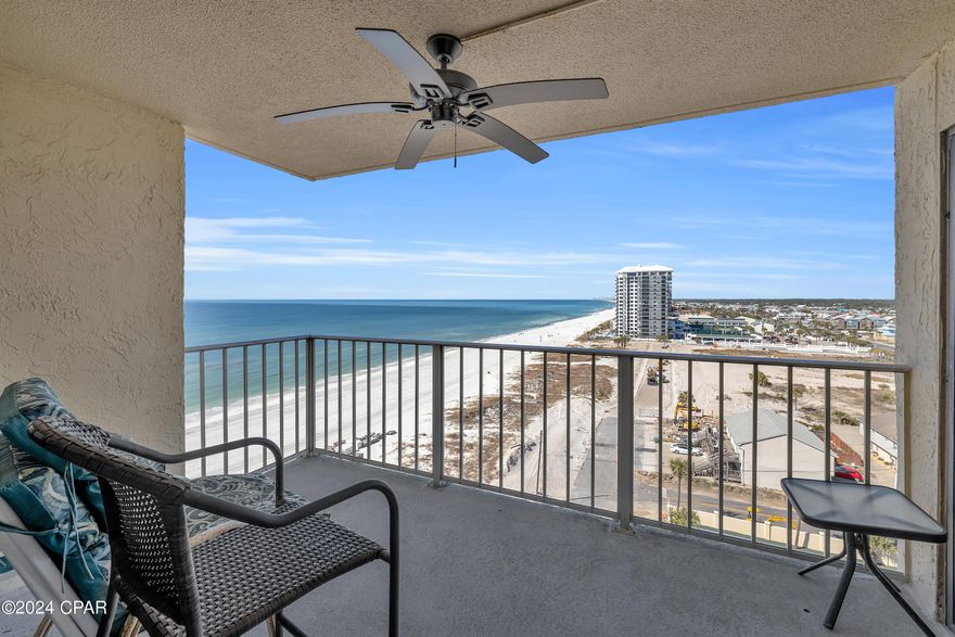 NON-RENTAL AND EASY TO SHOW - Seize the chance to secure an exceptional deal on a 3-bedroom, 2-bathroom residence at Regency Towers, featuring wide and clear views of Panama City Beach's west end coastline from its corner balcony, living room, and primary bedroom. Primarily utilized by the owners for vacations with friends and loved ones, this unit has largely stayed off the short-term rental market. Designed to comfortably host up to 8 guests, this fully furnished property features ceramic tiling, carpeting in the primary bedroom, and includes a stackable washer and dryer.
 
Regency Towers continues to be a popular Panama City Beach, Florida destination for over 40-years, located in the South Lagoon area, less than 5-minutes from the St. Andrews State Park, and close to attractions like Cobra Arcade and Go-Karts, several local's restaurants such Captain Jack's, Schooners and Patches Pub. The complex is gated and offers plenty of parking with 24 hour security services offering amenities such as kids pool, indoor hot tub, owner's lounge, fitness room, game room, outdoor picnic area with grills, boardwalk, 2 beachfront pools, both with ability to be heated seasonally, poolside Bikini Bob's Grill & Bar and large grass area. All Information is deemed to be reliable, but is not guaranteed, buyer to verify if important. Pets are not allowed.