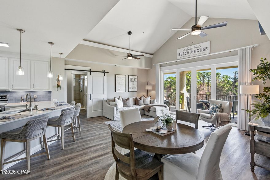 Avoid cold winters while enjoying beautiful scenery! This gorgeous ''Resort'' home is located in a gated community in Walton County which has rave reviews. If you are not familiar with sugary looking beaches with Emerald colored water as a backdrop, you are in for a real treat as a member of the Sandestin Owners Association that offers 4 golf courses, a Tennis & Pickleball Club and a Marina. The updated flooring is awesome in this unit, and the spa-like master bath will delight you. The kitchen was recently totally renovated and features a double oven. One great feature you will surely love is the water system that equates to filtered water everywhere. This location is only a short golf cart ride to the Gulf of America beaches AND to fantastic shopping and dining. Not only will you enjoy the layout of this condo, you will truly love the gorgeous furnishings that will excite you the moment you open the front door. There is definitely high-end furniture included. You will also own a private single garage, but this unit comes with your personal golf cart as well. Slow down while you enjoy a cup of coffee and a great book on the roomy balcony that overlooks the golf course. Florida residents do not pay state income tax, so that is one more reason to make this your homesteaded property. Should you want it for your part time use, you would also have the option to rent it out, but there are rules for short term rentals in this association. Sellers have receipts for close to $200,000 on the improvements made during their ownership. Too numerous to mention here, a detailed document is available on request, and you won't be disappointed!