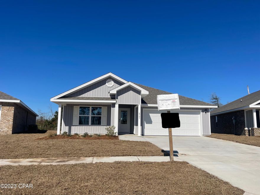 The Cali plan features four bedrooms with one that can be used as a den or office. It features LVP floors. The kitchen is open and spacious with a center island and includes a pantry, beautiful cabinetry, and durable laminate countertops. The master bathroom features as walk-in shower as well as a spacious walk-in closet. This beautiful home has been constructed with a reinforced concrete foundation with wire mesh, rebar, house wrap barrier and four-sided vinyl. Pictures, photographs, floor plans, elevations, features, colors and sizes are approximate for illustration purposes only and will vary from the homes as built. Home and community information including pricing, included features, terms, availability and amenities are subject to change and prior sale at any time without notice or obligation. For Move-In/Completion Estimates: Ready dates are estimates only. Timing of completion of construction and buyer move-in are subject to contingencies contained in home purchase agreement and governing jurisdictions issuance of a certificate of occupancy, and may change due to forces majeures and other delays or disruptions outside the reasonable control of the Builder.

A builder 10 year structural warranty is also included.