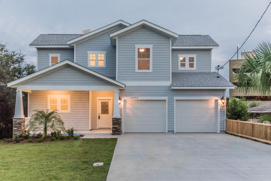 Elegant Craftsman-Style 2420 H&C sqft 4/2.5  New Construction built with a custom touch and attention to every detail is sure to steal your heart instantly. Contemporary open floor plan concept, Quartz countertops, contemporary gray cabinetry, upgraded stainless steel appliance package, soft close cabinets, tray ceiling for this spacious feel and much more. This home has all the makings of a wonderful primary or second home. If you are looking for a slice of heaven on Panama City Beach with NO HOA then look no further!

Fully landscaped with sprinkler system on a separate meter. Fenced backyard. Home is located in El Centro Beach with a very close proximity to Gulf. Open House: Sunday, January 21st 1-3 pm. Come view this gorgeous 2 story home in El Centro Beach. We are excited to see all of you there !