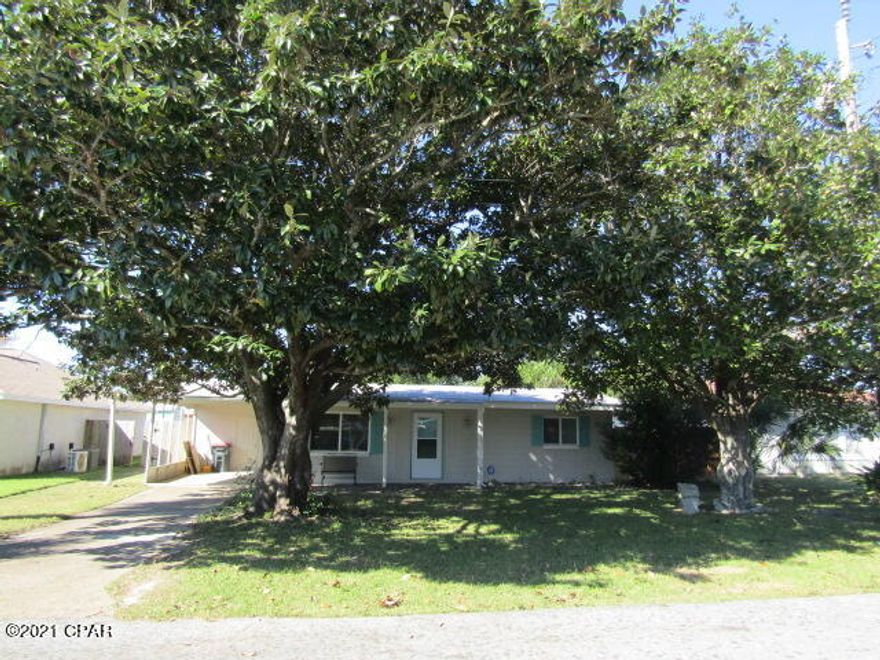 Classic 2 bedroom, 1 bath beach cottage with carport, shaded front yard with large privacy fence backyard. Home features spacious updated kitchen with plenty of cabinets, updated bathroom, terrazzo floors and stackable washer/dryer (AS IS) in exterior storage room. Home is located within walking distance to the beach.  * $250 Pet Deposit/$50 pet fee/$100 pet rent per month.