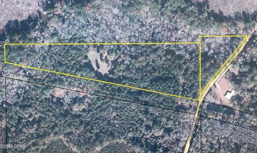Approx. 10.21 acres located in N. Holmes County Florida. Located on the W side of Broom Road and on the Alabama/Florida state line. Wooded tract w/ approx. 540ft of road frontage. There is a cleared-out spot towards the back of the property that would make a great home site. Clearing has previously been used as a food plot for hunting. Can be used as a homesite or small getaway property. Enjoy nature here. FYI, There are 2 parcels that are included. 0319.00-000-000-007.000 and 074.00-000-000-003.000
One is 8.81 and the other is 1.40 for a total of 10.21 acres (approx.)