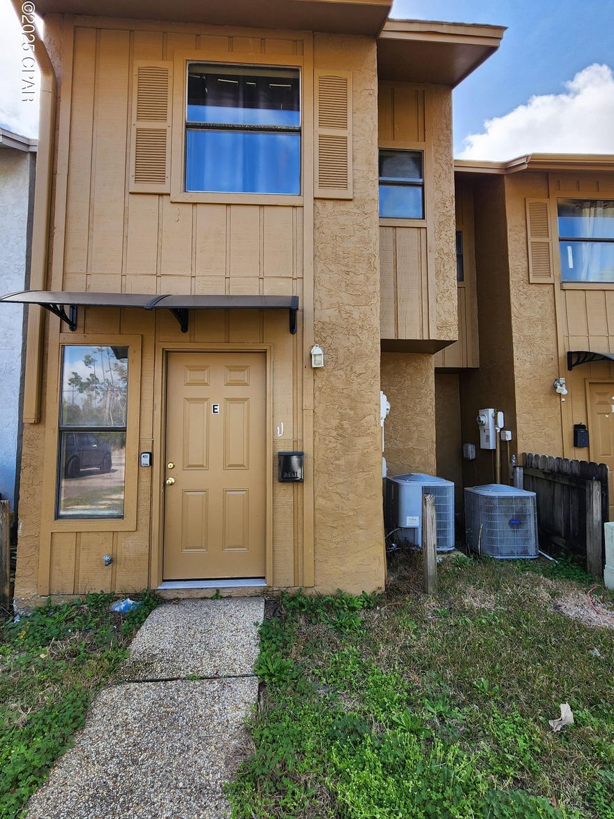 This 2-bedroom, 1-bathroom rental is move-in ready and located in a quiet area. The open living space features sliding glass doors that lead to a patio and a fenced-in backyard, perfect for privacy and outdoor enjoyment. The kitchen is equipped with a refrigerator, stove, oven, and dishwasher. Inside, there is space for a full-size washer and dryer. Upstairs, two bedrooms share a bathroom with a tub/shower combo. A $1,200 deposit and first month's rent of $1,200 are due at move-in. A $38 application fee is required for a credit and background check before move-in.