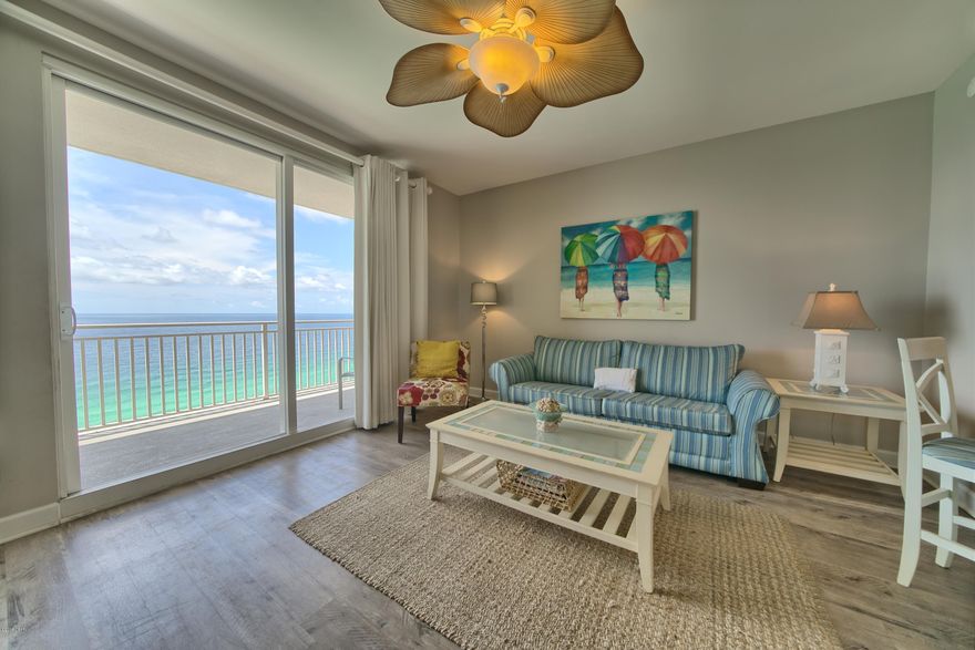 **ABSOLUTELY GORGEOUS**This1 Bedroom 2 bath with a Bunk is BEAUTIFULLY DECORATED to meet the upscale taste of the owners!. This condo has a gourmet kitchen  w/granite counter tops, recessed lighting, tile in the kitchen & baths, vinyl plank flooring in the living room & bedroom, flat screen t.v.'s and unsurpassed GULF VIEWS from the kitchen & living room. This condo is located on the highly desirable 17th floor of  the WEST TOWER in one of PANAMA CITY BEACHES FINEST FAMILY RESORTS. SPLASH has unsurpassed amenities which include multiple pools (indoor/outdoor), water theme park, lazy river and 400 ft of pristine gulf frontage and the list goes on and on. Located on the HIGHLY DESIRABLE WEST END & just minutes to Pier Park restaurants, shopping, dining and all Panama City Beach has to offer.