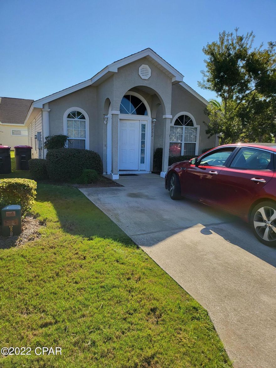 This  3 bedroom 2 bath sits on a corner lot.  Excellent location, zoned for short term rentals.

Gated community, 2 pools and a playground.