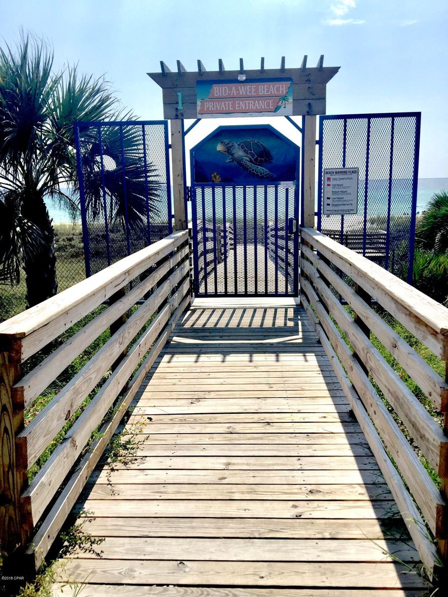 Beautiful lot located in the quaint Bid A Wee Beach neighborhood.  Located less than 1/2 mile to the private, gated and fenced beach access areas.  Code is required to enter any of the private gates and it is a rarity to have a 1/2 mile stretch of your own dedicated beach to enjoy our sugar white sands and pristine waters.  Centrally located to the Airport and Pier Park with a variety of restaurants, shopping, movies and much more.