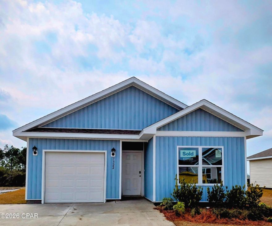 Welcome to the Bowen, a new floor plan located at Liberty in Panama City, Florida. The Bowen is a spacious single-story home floor plan just over 1,500 square feet with 4-bedrooms with 2-bathrooms, and a 1-car garage. Met with an inviting foyer, and a hall leading to the second and third bedrooms; with a full bathroom tucked in between. Also, upon entering the home you will have immediate access to the single-car garage, storage, and your laundry room. Just beyond the garage is your fourth bedroom that could also serve as an office. Each bedroom offers plenty of space and sizeable closets for organization.

As you continue to the end of the hall, you will find the remarkable open layout of the dining and living area meeting a beautiful kitchen. The kitchen includes granite countertops, stainless steel appliances, beautiful white cabinetry, and a peninsula perfect for serving guests and for additional seating. With natural light and nearby back door and patio access, the living and dining area are integrated perfectly to complete this space for you and your guests to enjoy. This plan offers easy maintenance in the main living area and all bathrooms with our engineered vinyl plank flooring.

The primary bedroom is tucked away off the living area. The elegant sunlight beaming in, this suite offers a serene retreat with close access to the patio from the living area. The primary bathroom features granite countertops and a large walk-in closet. In addition to all the features and amenities our Bowen Plan offers, each is built with our Smart Home technology package, designed to bring the ease and convenience of life right to your fingertips.

On the outside of this popular plan, you will see durable vinyl siding, a rear patio to enjoy the spacious back yard. Sidewalks line the neighborhood streets for you to enjoy the beautiful Florida weather. Our Liberty community features underground utilities making it less susceptible to damage from severe weather leading to fewer outages and more reliable service. Residents of Liberty can enjoy exclusive access to two amenity centers, complete with two pools, a children's splash pad, two playgrounds for endless fun, a well-equipped fitness center, two pickleball courts and a basketball court to name a few things. To learn more about this home for yourself, call us to get connected today!