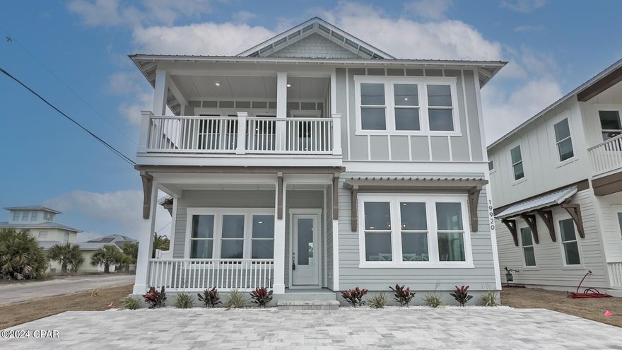 Construction is now complete! New Construction, furnished, Coastal Luxury Home. Located Directly on Front Beach Road, on the West End of Panama City Beach. HIGH INCOME POTENTIAL! This 6 bedroom, 4.5 bath, two story home has breathtaking views of the Gulf of Mexico from the first and second floors. The Chefs Kitchen has upgraded stainless Kitchen Aid appliance package, including a French Door refrigerator, gas cooktop, dishwasher, a wall oven/micro combination and a washer and dryer. The kitchen also boasts 42'' White Shaker Cabinets with Quartz countertops and a walk-in pantry. Enjoy swimming in the large, Private, salt-water pool with a gas pool heater. This stunning home also boasts a gas tankless water heater, hurricane impact rated windows, Metal Roof, Hardie Siding, 8' interior and exterior doors, as well as 10'ceilings on first and second floors. There are two bedrooms on the first floor and four bedrooms on the second floor. A spacious game room/media room with a wet bar are overlooking the Gulf, on the second floor. Convenient location, just steps to white sand beach and emerald waters of Laguna Beach and minutes from Pier Park shopping, Dining and Entertainment, one block to nearest grocery store, and just east of Rosemary Beach and 30A.
