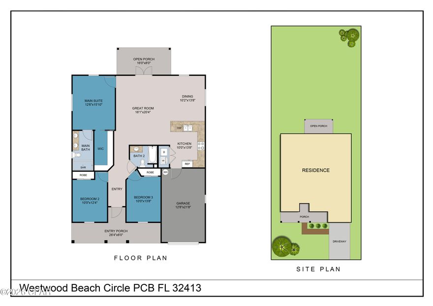 This beautiful new construction 3-bedroom, 2-bath home offers the ideal blend of coastal living, investment potential, and future flexibility. Perfectly positioned on the west end of Panama City Beach, the property is just 5 minutes from the Lake Powell public boat ramp, less than 5 minutes to Camp Helen State Park, approximately 10 minutes to Rosemary Beach and Scenic 30A, and about 15 minutes to Pier Park for shopping, dining, and entertainment. New nearby attractions, including Dolly Parton's Pirate Voyage and Topgolf, further enhance the area's long-term appeal.

Designed with comfort and functionality in mind, the home features a bright open-concept layout, making it well suited for a primary residence, second home, or short-term rental. Interior finishes include durable LVP flooring, stylish tile accents, and abundant natural light throughout. 

Situated on a generous 0.22-acre lot with an impressive depth of approximately 130 feet, this property offers exceptional outdoor potential. The septic system is located in the front yard, leaving the expansive backyard perfectly positioned for a future private pool, outdoor living space, or custom enhancements—an increasingly desirable feature for both homeowners and investors.

With a 1-year builder warranty and a prime location near beaches, boating, and 30A, this home delivers lifestyle, value, and long-term upside in one of the Emerald Coast's most sought-after areas.