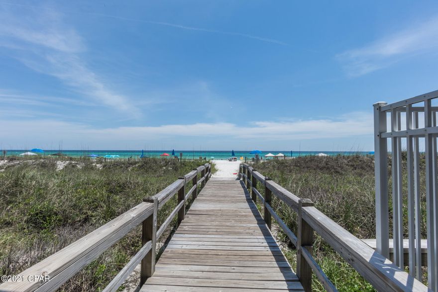 Location, location, location! The absolute BEST townhome in Ramsgate Harbour, hands down! This completely renovated 2 Bedroom, 2 1/2 bath townhome is located gulf-side on the West End of Panama City Beach.  Enjoy expansive views of the beach and emerald waters while catching the sunrises and spectacular sunsets from your 2 beachside balconies.  This completely renovated unit boasts stainless steel appliances, custom cabinets, granite countertops in kitchen and bathrooms as well as dual shower heads in master bath.  This unit is being sold completely furnished and would make a great investment property or a perfect second home. This one is a definite  ''must see'' for anyone looking for a truly special beach condo to call their own!