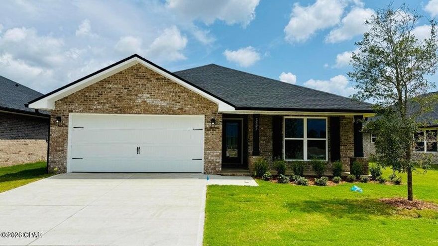 The 1711 floorplan design by Adams Homes is a well-designed and spacious home that offers both style and functionality. With three bedrooms, two bathrooms, and a two-car garage, this single-story home provides a comfortable and versatile living space. As you enter the home, you are welcomed into a foyer that leads you into the main living area. The open-concept design seamlessly connects the kitchen, dining area, and living room, creating a bright and inviting atmosphere. The kitchen is thoughtfully designed with modern appliances, ample cabinet space, and a breakfast nook, making it a practical and stylish space for cooking and entertaining. The adjacent dining area provides plenty of room for family meals and gatherings. The living room serves as a central gathering space, offering ample room for relaxation and entertainment. The master suite is located at the back of the home, providing a private retreat for homeowners. It features a spacious bedroom, a walk-in closet, and an ensuite bathroom with a double vanity, and garden tub. The two additional bedrooms are situated near the front of the home, offering privacy and flexibility to accommodate family members, and guests, or create a home office or hobby space. The two-car garage provides ample space for parking and storage. Additionally, a covered porch at the back of the home extends the living space outdoors, providing a perfect spot for relaxation or outdoor gatherings. With Adams Homes' commitment to quality craftsmanship, this home is designed to provide both comfort and style. Embrace the functionality and spaciousness of the 1711 floorplan, and personalize it to match your individual preferences and lifestyle, creating a home that truly reflects your unique personality and brings joy to everyday living.