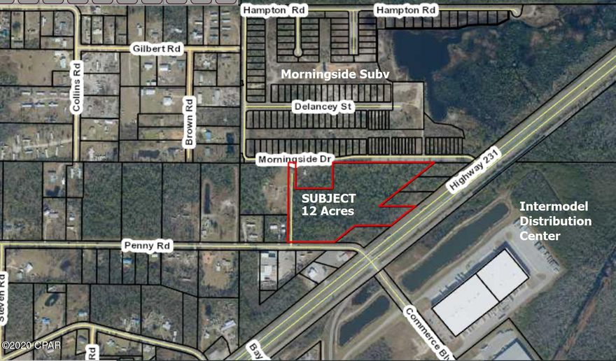 12 acres with 273 feet on Hwy 231 and 396 feet on Penny Road adjacent to Morningside Subdivision and close to the Intermodel Distribution Center.