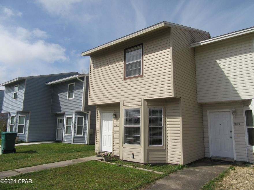 Very attractive townhome with upgraded appliances, carpets, custom counters, plumbing and paint. New roof and siding after Hurricane Michael. All tile floors downstairs with 1/2 bath downstairs, and 2 large bedrooms up. The master bedroom has a slider that opens up to a balcony that overlooks a spacious fenced yard. Minutes away Tyndall AFB, dining and shopping. All property sizes and ages are approximate, please measure and/or verify if important. School assignments are subject to change, please check with Bay County for most accurate information. Deposit is the same as one month's rent. Pets allowed with owner approval and a $300.00 NON-REFUNDABLE pet fee applies per pet. Breed restrictions apply.