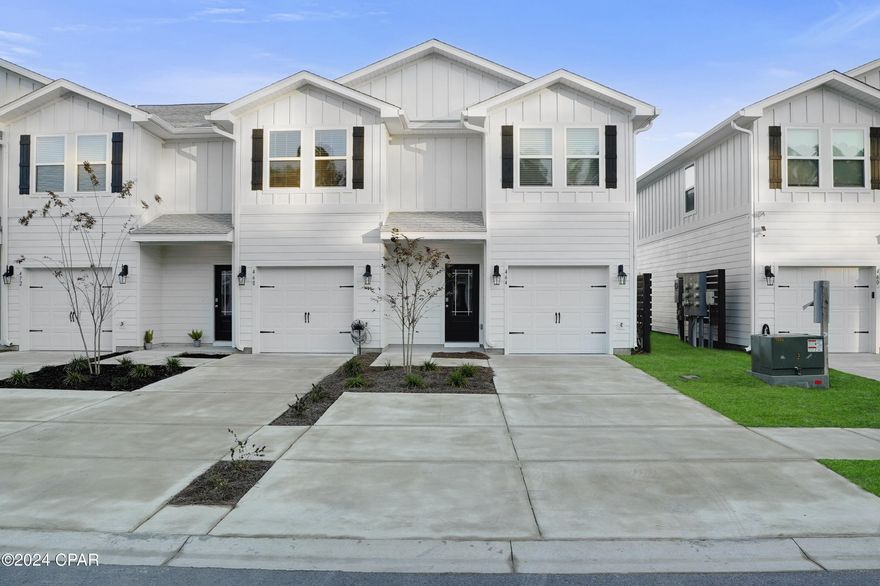 Brand new townhome in the desirable community of Bayside at Ward Creek! Amazing location - off of highway 79. Near the World's Most Beautiful Beaches, Pier Park and the ECP airport. Gorgeous community pool and playground! Enjoy an open floor plan with nice lighting and a half bath that is perfect for entertaining. The kitchen has ample storage and gorgeous granite countertops. Stainless steel appliances. The upstairs has a nice size master bedroom with a walk in closet and a private bathroom. Double vanity sinks and walk in shower. There is laundry upstairs and two guests bedrooms that share a hall bath. This townhome comes with a refrigerator, blinds, washer and dryer. Internet is provided and includes a smart home panel. Keyless entry, door bell camera, amazon echo dot and 4 smart switches. Use the app to take advantage of multiple smart home features and remote capabilities. The owner will consider pets, please send pet information for approval. There is a model home at Bayside at Ward Creek if you would like to see a furnished example. Townhome is brand new and ready for renters to move in.
