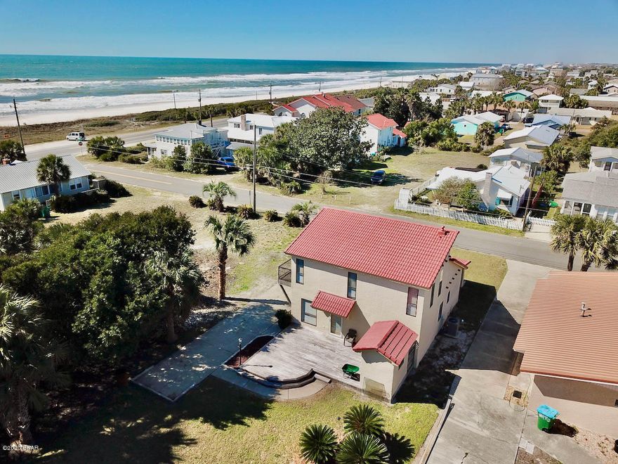 Beautifully remodeled Beach home. Gulf views from most living spaces and from Masterbed. No repairs needed after Hurricane Michael.  Walking distance to Carousel Wine & Grocery  & Thomas' Donut shop.  New HVAC, new water heater, Paint inside and out. New glass, New septic system in 2017.  Wired for cable tv. New floors in Living room and downstairs bedrooms.  Great Location for getting to ECP airport, Pier Park and quick to popular 30A Corridor as well. Short-term rentals allowed. ''Rental Ready'' Rental Projection attached to mls listing $56k gross.