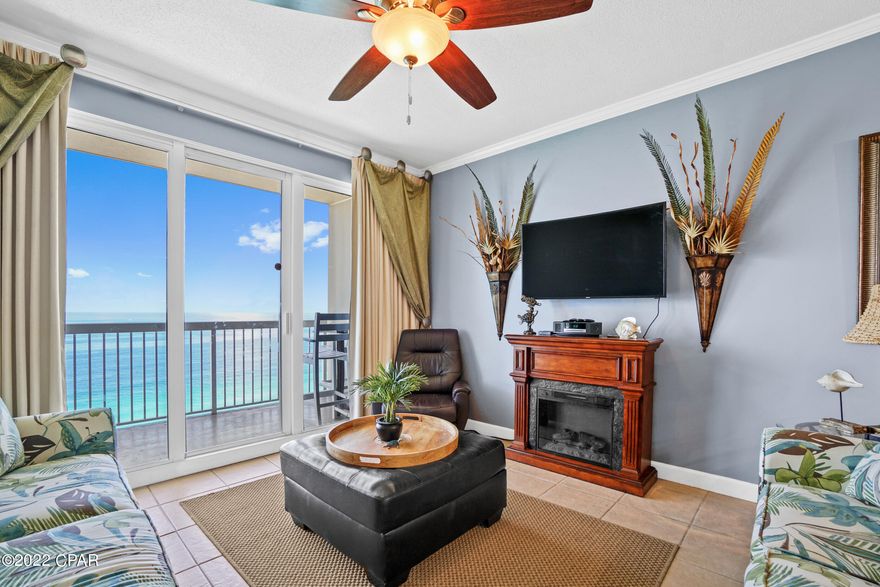 BEST OF THE BEST IN SEYCHELLES! COMPLETELY UPGRADED TO SUIT THE OWNER'S DISCERNING TASTE! NEW HVAC IN 2018. This top shelf condo has been tastefully decorated and extremely well cared for. Fresh paint and excellent color scheme! This special floorplan features a Gulf Front Master Bedroom and a Large Bunk Room (rents like a 2 bedroom), and 2 Full Baths. Only 10 of these highly coveted mid '05 stack units have conveyed in the last 10 years! Open floorplan allows for fabulous Gulf and sunset views from balcony, living room, dining room, kitchen, & master suite providing the ultimate alfresco living and entertaining environment! Many upgrades including renovated kitchen, renovated master bathroom, crown molding, and hard surface flooring throughout. Kitchen and master bathroom have custom granite countertops, raised panel cabinets, and custom lighting. Upgraded stainless appliances and tile backsplash in kitchen! Unique vessel sink double vanity in master bath. Full size washer and drying in large utility room. Property will convey fully furnished. EXCELLENT RENTAL INCOME POTENTIAL (sleeps 6).  Low HOA fees include ALL utilities - electricity, WiFi, cable, and water. Seychelles is a super mid-density, amenity rich development close to St. Andrews Park, as well shopping, dining, & lots of entertainment venues! Covered parking garage with walk over and strong security add to Seychelle's appeal. Additional amenities include 2 Gulf front pools & hot tub, fitness center, conference center, onsite rental, and onsite management. This is your opportunity to get everything you could want on the World's Most Beautiful Beaches!! All measurements to be verified by buyer.