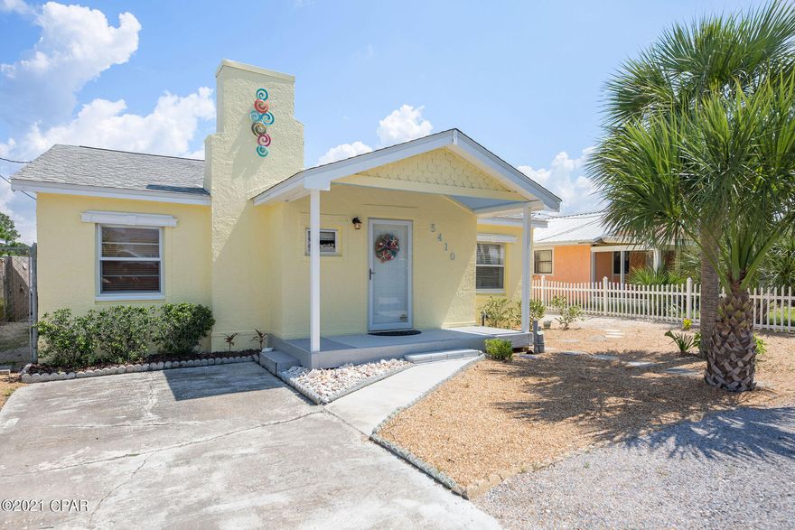 'CURRENTLY UNDER CONTRACT, SELLER ACCEPTING BACKUP OFFERS' If you are looking for an Old Florida style furnished bungalow that's built like a tank and within a 5 minute walk to the beach... you have found it!! Beautiful original heart pine ceilings throughout, new stainless steel appliances, large fenced backyard with storage building, low-maintenance landscaping, newly painted exterior, and in a golf cart friendly community. There is no HOA on this part of the beach and though the owners never used this as a rental property, the rental potential here is fantastic! Just 2 blocks off Thomas Dr and 3 blocks from the white sands of PCB, you will be close to many attractions such as Schooners, Newby's, Patches Pub, local shops, and St.Andrews State Park. Make your appointment to see this one!