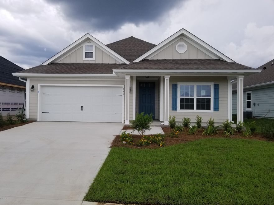 Bring your family to the Villages of Mill Bayou and enjoy a unique lifestyle here in Lynn Haven. Mill Bayou is a waterfront community with lots of amenities and is within walking distance of North Bay Haven Charter School. This is the Lamar floorplan. Upon entering the home, you're greeted by an extended foyer that opens to the kitchen with upgraded cabinets, granite countertops, kitchen island and spacious breakfast nook. The dining room is open to the living room. Off the living room you'll find the master bedroom that features tray ceilings and a master suite with a walk-in closet, soaker tub, separate shower, powder room, double vanities and granite countertops. Additional three bedrooms are split and share second bathroom. Standard features include luxury vinyl throughout. Bring your family to the Villages of Mill Bayou and enjoy a unique lifestyle here in Lynn Haven. Mill Bayou is a waterfront community with lots of amenities and is within walking distance of North Bay Haven Charter School. This is the Lamar floorplan. Upon entering the home, you're greeted by an extended foyer that opens to the kitchen with upgraded cabinets, granite countertops, kitchen island and spacious breakfast nook. The dining room is open to the living room. Off the living room you'll find the master bedroom that features tray ceilings and a master suite with a walk-in closet, soaker tub, separate shower, powder room, double vanities and granite countertops.

Additional three bedrooms are split and share second bathroom. Standard features include luxury vinyl flooring throughout main/wet areas, carpet in bedrooms, 9' ceilings throughout. Call to schedule your appointment today!
Estimated completion is September/October 2018. Please call listing agent for more information! Pictures, photographs, floor plans, elevations, features, colors and sizes are approximate for illustration purposes only and will vary from the homes as built. Home and community information including pricing, included features, terms, availability and amenities are subject to change and prior sale at any time without notice or obligation. For Move-In/Completion Estimates: Ready dates are estimates only. Timing of completion of construction and buyer move-in are subject to contingencies contained in home purchase agreement and governing jurisdiction's issuance of a certificate of occupancy, and may change due to forces majeure and other delays.