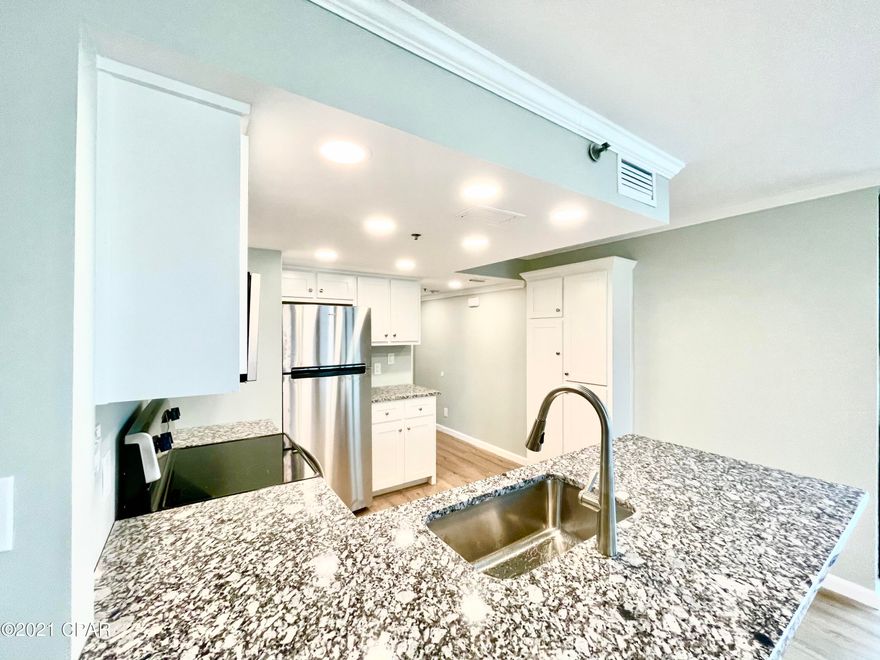 'CURRENTLY UNDER CONTRACT, SELLER ACCEPTING BACKUP OFFERS'  First Floor condo and the best priced one bedroom at Sunbird at the time of this listing.  Newly renovated everything and waiting on a new owner to come put in the finishing touches!  The unit is on the front side of the building but mere steps to the grill and the West end pool.  Completely re-wired, USB outlets in bedroom, new breaker box, new HVAC ducts, rerouted ducts to circulate the owners air not the buildings, sprayed in foam insulation, new windows, new doors, new:  sheetrock, flooring, cabinets, countertops, appliances, and tiled shower. Complex Landscaping and railing will be completed after the Trex deck is finished.