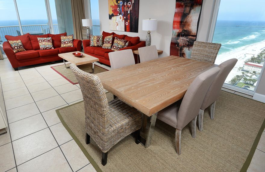 Come see the INCREDIBLE views from this recently renovated West End beauty!!! Here's your chance to own a piece of the Emerald Coast and all it has to offer...In the BEST floorplan at Majestic!!!!  This unit even has it's own PRIVATE THIRD FLOOR PARKING SPACE, #354 conveniently located on the elevated crosswalk level! This high floor condo provides one of the best unobstructed, West facing, views you'll find anywhere! Recently renovated with new furnishings, artwork, paint and custom tiled backsplash in kitchen. But the upgrades don't stop there...Flat Screen HDTV's, a Coastal Green HVAC control and ceramic tile with rich mocha grout throughout the living area and bedrooms, which happens to extend out to the balconies! This condo is the largest three bedroom + bunkroom at Majestic and provides plenty of room to accommodate up to 12 guests when utilizing the two Queen size sleeper sofas in the Great Room. Excellent Rental Income Potential at Majestic Beach, which is known for its resort style amenities including: Four large outdoor pools, Two indoor heated pools, Two hot tubs, Wading pool with Waterfall, H20 Bar and Grill, Fitness center with steam room and sauna, Tennis courts Movie theatre, Convention center and The Majestic Market serving Starbucks coffee! Close to all the wonderful shopping, dining and entertainment at the Panama City Beach has to offer. Don't miss the chance to own this amazing unit and call it yours!