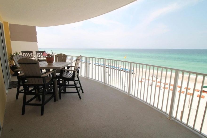 West end PCB Emerald Isle Resort larger end unit with oversized curved balcony 2bd/2ba furnished. All new stainless steel appliances, new hot water heater, Washer/Dryer, balcony furniture and AC unit. guest bdrm has 2 Queens/King Mstr