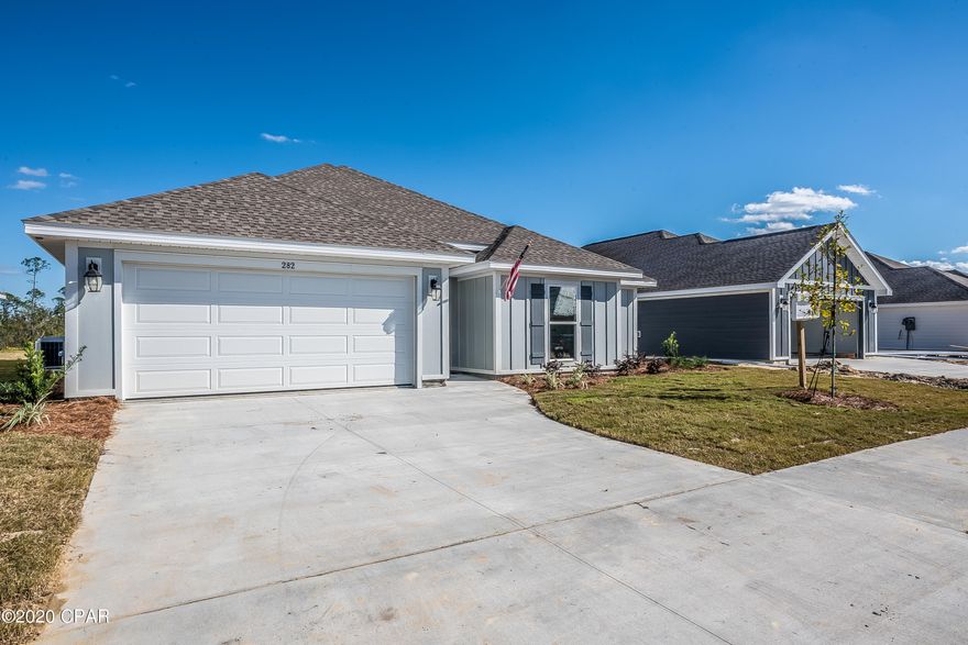 New construction by Truland Homes in the highly desirable Callaway Area! With 3 Bedrooms and 2 Baths, this McKinley open floor plan home is a must-see, with a stunning interior featuring 10' high ceilings in the main living areas and a 9' tray ceiling in the master suite. Luxury Vinyl Plank floors, granite countertops, and so much more are found throughout the home. The exterior boasts of Hardi Board on all four sides, Tankless Gas Water Heater, and a completely landscaped yard with a sprinkler system. Offering added innovative technology and convenience, this home is equipped with a SMART Things hub, a Ring security doorbell, a Samsung tablet, and a Nest energy-efficient thermostat. Conveniently located to shopping, recreational parks, schools, and Tyndall Air Force Base.