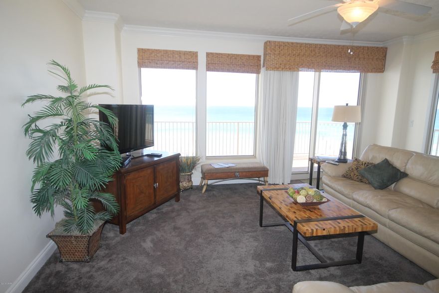 This is a beautiful 3-bedroom condo on the much desired 6th floor. This unit comes fully furnished. Features a large wrap around balcony. You can view the Gulf in the master bedroom and living room. View the most breathtaking sunsets from your private balcony of this Gulf Crest condo! This luxurious condo is completely gulf front and you have a beautiful view from virtually every room. Wrap around balcony. Popular open-floor plan with lots of space for entertaining. This complex is loaded with amenities including 2 pools and a kiddy pool, hot tubs, fitness center, owner's loung, and a gated parking garage. All information is believed to be correct but should be verified by the Buyer.