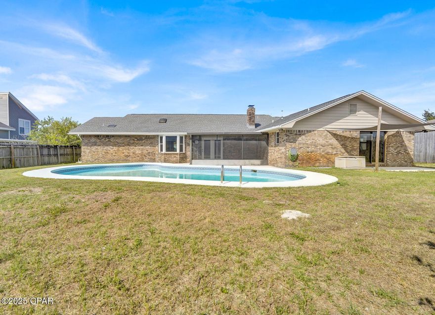 This beautifully maintained 4-bedroom, 2.5-bath ranch-style home blends comfort, style, and functionality in every corner. Step inside to find exceptionally large bedrooms, offering plenty of space for relaxation, work, or play. The home features an open, inviting kitchen designed for effortless cooking and entertaining, complete with generous counter space and storage. Head outdoors to your personal paradise. The backyard boasts a luxury pool, perfect for cooling off on warm Florida days, all within a big, fully fenced yard offering privacy and room to roam. Storage is never an issue here—with abundant closets and built-ins throughout, plus a two-car garage providing even more space for vehicles.