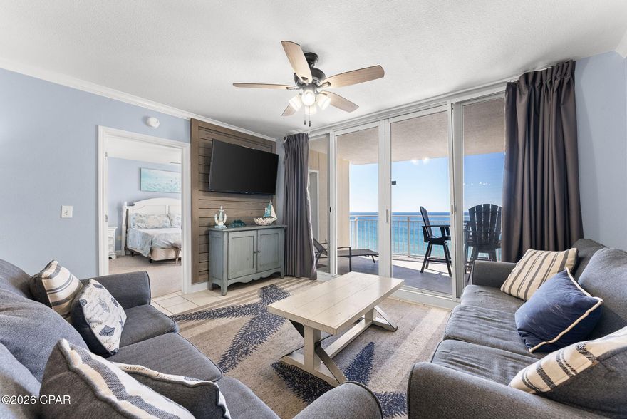 Investor-Ready Beachfront Condo in Emerald Beach - Strong Rental Market & Great Lifestyle Location! Introducing an outstanding opportunity in the highly sought-after Emerald Beach Resort -- a beautifully refreshed 2BR / 2BA beachfront condo with striking Gulf views and proven short-term rental demand. This unit has been thoughtfully updated with coastal finishes, creating an inviting interior that appeals to vacationers and enhances rental performance. A fun bonus is the arcade game -- a unique feature that stands out in the rental market and adds value for guests. Situated directly on the sugar-white sands of Panama City Beach, this condo's beachfront location and wide Gulf views make it an ideal choice for guests seeking a premium coastal escape. Emerald Beach Resort boasts a robust amenity package including Gulf-front pools and hot tubs, fitness center, tennis and shuffleboard, miniature golf, grilling areas, and direct beach access -- all features that drive strong occupancy and nightly rates. Panama City Beach continues to be one of Florida's most resilient and profitable short-term rental markets. According to recent market data, the typical Airbnb listing in Panama City Beach generates average annual revenue around $58,000, with an average daily rate of approximately $261 and a 61% occupancy rate, making this market attractive for investors seeking reliable vacation rental income. The location couldn't be better -- just minutes from Pier Park's entertainment and dining, including shopping, nightlife, and restaurants like Runaway Island Beach Bar & Grill, plus endless outdoor recreation. Whether you're looking for a strong rental performer or a gorgeous second home with investment upside, this Emerald Beach condo offers both lifestyle and income potential.