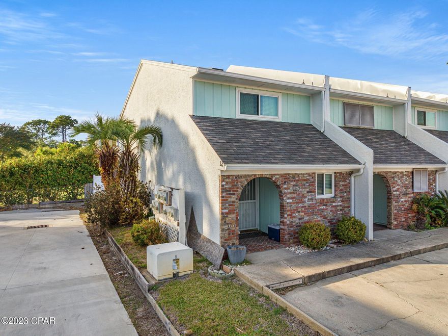 Very rare opportunity to own a lagoon front townhome near the white sandy beaches and emerald waters of the Gulf of Mexico!!! Rarely do these units come on the market. 2 bedrooms, 1.5 baths with beautiful sunset views from the spacious upstairs balcony. Relax by the community pool or take your boat or wave runners from your dock to Shell Island or the Gulf. Great restaurants and shopping nearby. A perfect place for a full-time residence or second home to truly enjoy the salt air and beach lifestyle.