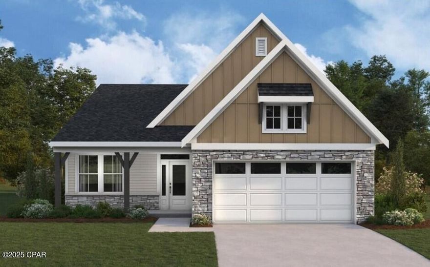 Stylish new Wilmington floorplan by Fischer Homes in beautiful Salt Grass at Ward Creek featuring a welcoming covered front porch. Once inside you'll fall in love with the 9 ft ceilings and wide open concept design with an island kitchen with stainless steel appliances, upgraded cabinetry with 42 inch uppers and soft close hinges, durable quartz counters, large walk-in pantry and walk-out morning room to the patio and all open to the spacious family room. Study room off entry with french doors. The primary suite is located in the back of this home and includes an en suite with a double bowl vanity, walk-in shower and large walk-in closet with laundry room access for easy laundry days. Additional bedroom and a centrally located hall bathroom. 2 bay garage.