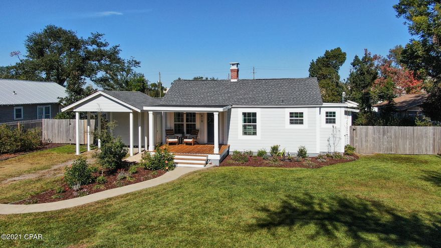Gorgeous Remodeled Cove home with Modern Interior & Exterior. NEW: Hardie Siding,Roof,Foam Insulation,Paint,Windows,Water Heater,2 Baths,3 Bedrooms..one with 3 Walls of Windows,Dining,Kitchen with Quartz Countertops,White Cabinets and an Enormous Beautifully Landscaped Front Yard and Fenced Back Yard with Shed. 



Within walking distance to Eateries, Shops, Marinas and Hospital in Historic Downtown Panama City. 

Oversized Master suite Walk-In Closet, Large MBath, Hardwood floors throughout with Tiled Baths,LVP In Kitchen and Separate Laundry-Pantry and Wood Burning Fireplace, Shiplap & Smooth Ceilings with NEW canned lights,ceiling fans and light fixtures. Thick baseboards & crown moulding. Large wooden decks on the back & front porches! HIGHEST & BEST OFFERS by Noon Wed Dec. 1st