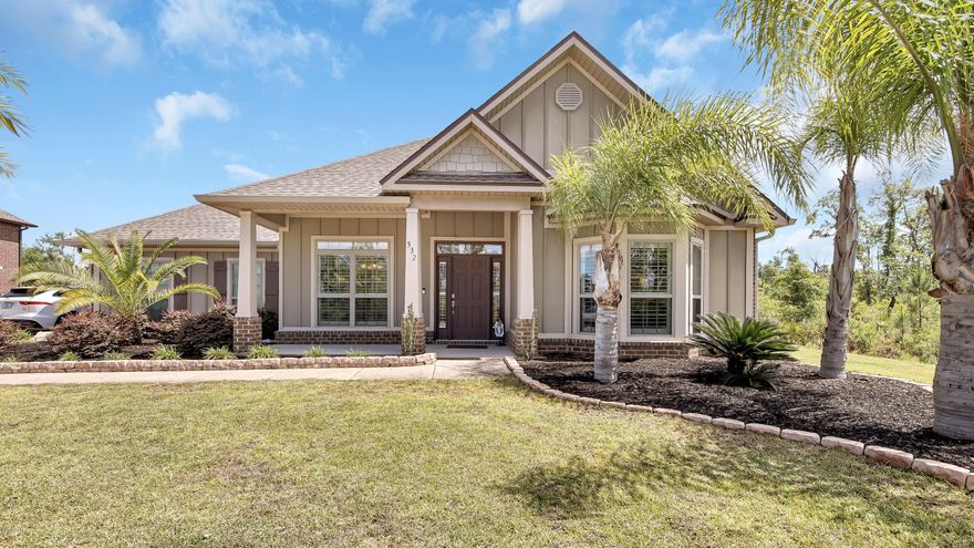 This home will blow you away with its beauty and large amount of space! Make sure to view the virtual tour! This 5 bedroom 3 bath home features plantations shutters, beautiful hardwood & tile flooring, trayed ceilings in the living room/master br & dining area. This kitchen will bring your inner chef to life with all of space in the kitchen. Enjoy the very spacious enlarged screened in patio overlooking the pond. Sellers have a 1 year agreement for palm tree maintenance, Termite bond and 5 year structural warranty from the build of the home that is transferable. No worries about keeping your lawn nice and green with the irrigation system. Note: Stainless refrigerator in garage stays with the property, sellers will be taking the one in the kitchen. Some furnishings are negotiable.