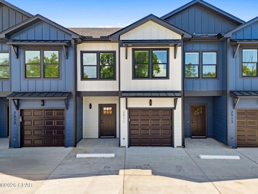 Brand new construction just minutes from Historic St. Andrews! Less than a thousand feet to Hunt's Oyster Bar.This beautifully built 3 bedroom, 2.5 bathroom unit is located in a well-designed quadplex less than two miles from downtown St. Andrews, giving you quick access to waterfront dining, shopping, marinas, and entertainment while still enjoying a quiet residential setting.
Inside, you'll find a modern, open-concept layout with quality finishes throughout. The main living area flows seamlessly into the kitchen, creating a comfortable space for both everyday living and entertaining. The attached garage adds valuable storage and secure parking -- a rare find in similar rental properties.
What truly sets this property apart is the low-maintenance lifestyle. Pest control, irrigation water, lawn mowing, and weed treatment are all included. Tenants do not have to handle any exterior maintenance -- no yard work, no spraying, no upkeep. It's essentially the convenience of an apartment complex with the privacy of a townhome-style unit and private garage.
If you're looking for modern construction, minimal maintenance, and a prime location near St. Andrews, this unit checks all the boxes. Move in Dates for April​​‌​​​​‌​‌​​​​‌​​‌​​​​‌‌ 1st.