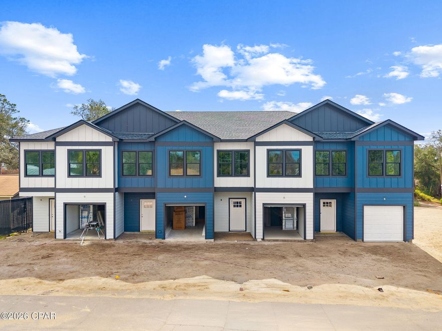 Brand new construction just minutes from Historic St. Andrews! Less than a thousand feet to Hunt's Oyster Bar.This beautifully built 3 bedroom, 2.5 bathroom unit is located in a well-designed quadplex less than two miles from downtown St. Andrews, giving you quick access to waterfront dining, shopping, marinas, and entertainment while still enjoying a quiet residential setting.
Inside, you'll find a modern, open-concept layout with quality finishes throughout. The main living area flows seamlessly into the kitchen, creating a comfortable space for both everyday living and entertaining. The attached garage adds valuable storage and secure parking -- a rare find in similar rental properties.
What truly sets this property apart is the low-maintenance lifestyle. Pest control, irrigation water, lawn mowing, and weed treatment are all included. Tenants do not have to handle any exterior maintenance -- no yard work, no spraying, no upkeep. It's essentially the convenience of an apartment complex with the privacy of a townhome-style unit and private garage.
If you're looking for modern construction, minimal maintenance, and a prime location near St. Andrews, this unit checks all the boxes. Move in Dates for April​​‌​​​​‌​‌​​​​‌​​‌​​​​‌‌ 1st.