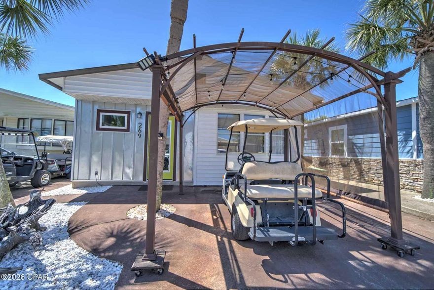 Welcome to your perfect beach getaway in the highly sought-after gated community of Venture Out in Panama City Beach, Florida. This 2-bedroom, 1-bath home offers the ideal blend of comfort, functionality, and coastal charm--making it an excellent investment opportunity or personal retreat.

Step inside to an inviting open-concept living space filled with natural light, featuring a spacious living area, coastal-inspired finishes, and an easy flow into the kitchen and dining areas. The kitchen is well-equipped with ample counter space and seating at the breakfast bar, perfect for entertaining guests or enjoying casual meals after a day at the beach.

Both bedrooms are generously sized, with the primary bedroom offering plenty of space to unwind. The home's layout is thoughtfully designed to maximize comfort and functionality, while additional storage solutions help make the most of every square foot.

One of the standout features of this property is the enclosed bonus dining or sunroom area, providing additional living space ideal for relaxing, dining, or accommodating extra guests. This versatile space enhances both livability and rental appeal.

This property already has rental bookings secured for 2026, offering immediate income potential for the next owner. Venture Out is known for its strong rental demand, making this a smart investment opportunity.

Located in a golf cart-friendly community with private beach access, multiple pools, a marina, boat ramp, tennis courts, and 24-hour gated security, Venture Out offers resort-style amenities that keep visitors coming back year after year.

Whether you're looking for a turnkey rental property, vacation home, or full-time residence, this beach cottage checks all the boxes. Don't miss your chance to own a slice of paradise in one of Panama City Beach's most popular communities.