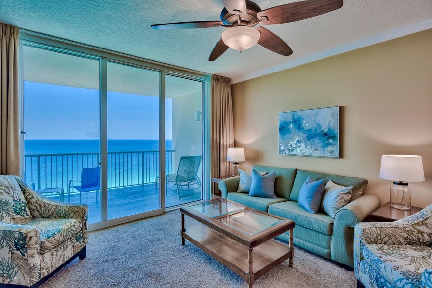 Gulf front opportunity at Palazzo, a premier luxury resort on the west end of Panama City Beach! This is a fully furnished newly redecorated 2BR Gulf front condo with a bunk room & Gulf front master bedroom! Floor to ceiling windows and doors offer incredible views of the Gulf and pristine beach below. The oversized balcony is great for relaxing while listening to the waves and enjoying breathtaking views of the sugar-white sand beach and emerald green waters of the Gulf. Tile floors extend throughout the entry, kitchen & bathrooms. The charming kitchen is accented with recessed lighting, granite counters and updated with stainless steel appliances. The open floor plan makes dining, entertaining and relaxing easy. The dining area easily seats 6 with additional seating available at the bar. Master bedroom is Gulf front with direct access to the private balcony and offers a walk-in closet and en suite bathroom with tile floors, double vanity, Jacuzzi tub and walk-in shower. Bedroom is nicely appointed with a king bed and flat screen TV. There is a spacious guest bedroom, bunk room and two additional baths. There is a full size washer & dryer for convenience. This is currently an income producing rental unit and the best price 2-bedroom at Palazzo. Turn key and a fantastic investment.

Palazzo amenities include elevated Gulf front pool, hot tub, complimentary beach service (Mar-Oct), fitness facility, and meeting room. At Palazzo you are on the desirable West End of Panama City Beach, 1 mile from Pier Park shopping center and less than 20 minutes from the Panama City Beach International Airport. Unlike the competition, Palazzo is a low-density building consisting of only 129 direct Gulf Front units and has four levels of covered Gulf Front parking under the building - no need for massive parking garages with elevated walkways across the street. Do not miss out on this incredible opportunity to own an upgraded unit at one of the finest condominiums in Panama City Beach! Unit #1606 truly is the perfect second home, full time residence, or vacation rental.