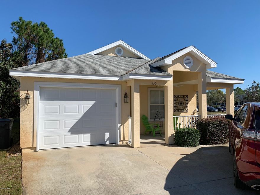 Great Palm Cove home located at an interior corner lot.  This home features vaulted ceilings, lots of tile, one car garage, covered porch and Florida room off of master bedroom.  The community also has a pool.