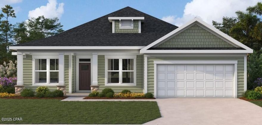 New construction by Fischer Homes in beautiful Breakfast Point East featuring the Dahlia plan! This lovely one story home features an open concept, island kitchen with upgraded counters and gorgeous cabinetry.  Spacious family room and dining area walk out to the large covered patio.  Owner's suite with attached luxury bath and walk in closet with direct access to laundry room! Guest Suite with full private bath. Additional bedrooms with hall bath. Upstairs features 5th bedroom, full bath and pocket office. Attached 3-car garage.