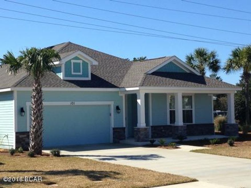 GORGEOUS MAKO HOME ON A CORNER LOT! This highly desired 3 BR, 2 BA single family home has many upgrades throughout, including stunning white kitchen cabinets, under cabinet lighting, granite countertops in the kitchen and bathrooms, custom plantation shutters designed for all windows. Upon opening the 8' glass storm door, just past the 21’ long, covered front porch, the 6’ wide grand entrance with 10' ceilings opens up into the family room with an entire wall of windows, pouring in with natural light. The double French doors open up into a large welcoming screen-enclosed back patio. On gorgeous days, the opened French doors make the screened-in back patio an inviting addition to the family room. The entire 60’ backyard is fenced-in for privacy and seclusion with a gate opening on one The large master bedroom has a spacious en-suite with a separate shower and garden tub, as well as a double vanity and a 12'6" x 5'10" master closet fit for a king or a queen. Both secondary bedrooms are large enough for a king-sized bed with deep closets. The 2-car garage has an 11'8" x 2' recessed wall for extra room and storage or a future work bench. There is also a pull-down attic stair access that leads up to a large 10' x 10' attic storage area above the garage. This house has great curb appeal with many native plants landscaped around this larger corner lot. The entire yard is fully maintained, so no need to have a green thumb to own this home. The 2-10 warranty on this home is transferrable. Don't miss this opportunity to own a home in Whisper Dunes!