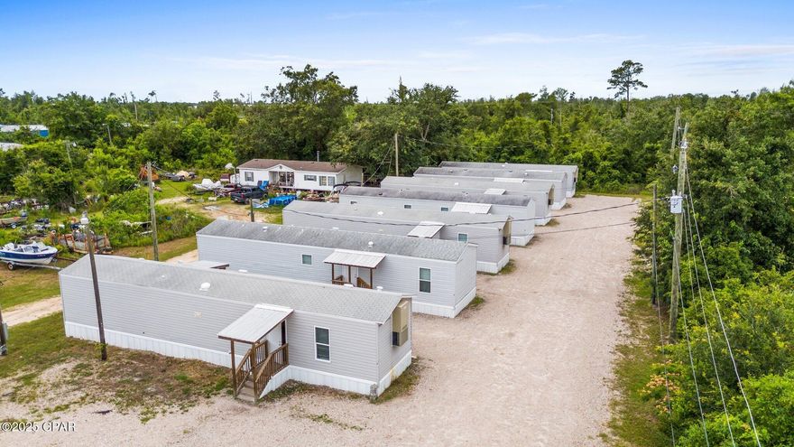 PRICE REDUCTION.  Investment Opportunity!  This is a turnkey Mobile Home Park for sale that is located in Panama City.  The property features 7 mobile homes and room to add 2 more units.  Four of the units are 2 bedrooms 1 bath and three of the units are 3 bedroom 2 baths.  The property is easily accessible and is convenient to Tyndall Air Force Base and Highway 98.  Whether you are an experienced Investor or just entering the mobile home park space, this property could offer long-term potential.  Contact your favorite realtor today to schedule your showing.