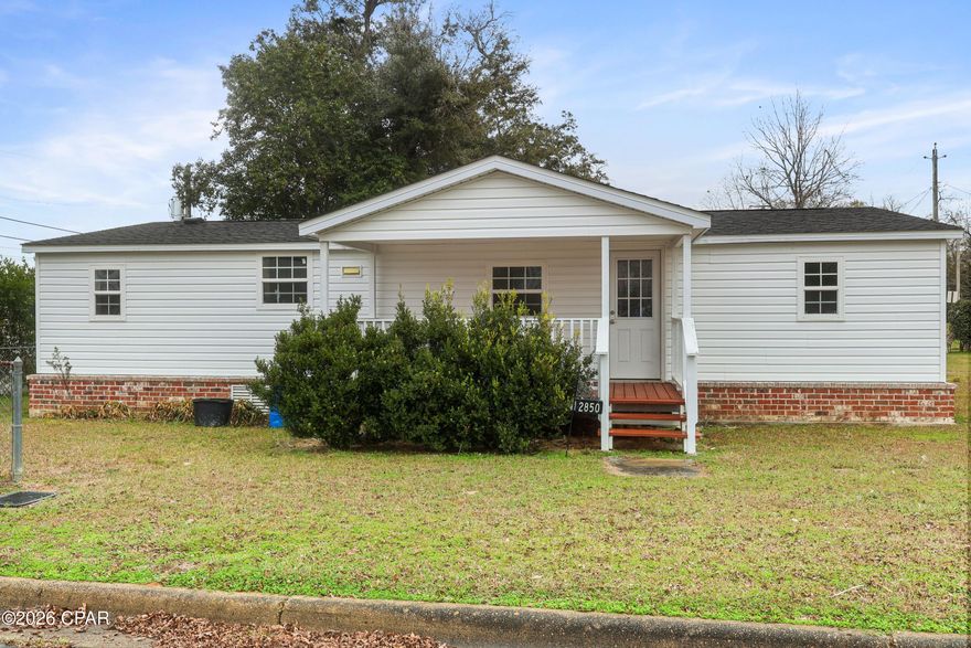 Welcome to 2850 Saint Johns Street, a recently remodeled 3-bedroom, 2-bath mobile home in the heart of Marianna, FL, where comfort, convenience, and easy living come together.

With 1,344 square feet, this home offers a functional layout that makes everyday life simple and enjoyable. Fresh updates give the interior a clean, inviting feel, so you can move right in and start enjoying your space. The living area flows easily into the kitchen and dining space, making it great for relaxing evenings or casual get-togethers.

Step outside and enjoy both the front and back porches, perfect for morning coffee, unwinding after work, or enjoying Florida's mild evenings. Situated on a .114-acre lot, the yard is easy to maintain while still offering outdoor space to enjoy.

This home is located close to shopping, schools, dining, and everyday necessities making errands quick and life more convenient. Whether you're looking for a primary residence or a smart investment, this property offers comfort and location at an approachable price point.

Schedule your private showing today and see how easy living can be at 2850 Saint Johns Street in Marianna, Florida.