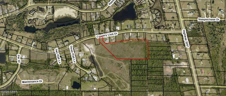 Approximately 5.43-acre vacant parcel located on Country Club Drive, offering an opportunity to build your custom home in a spacious setting. This property is part of the ±/- 21-acre package referenced in MLS #784297 and is being offered individually as a potential large parcel sale.

The land is partially cleared, providing a head start for future development. A feasibility study and survey are available for review.

Buyer to verify all measurements, acreage, access, zoning, land use, flood zone, utilities, and any development requirements deemed important.