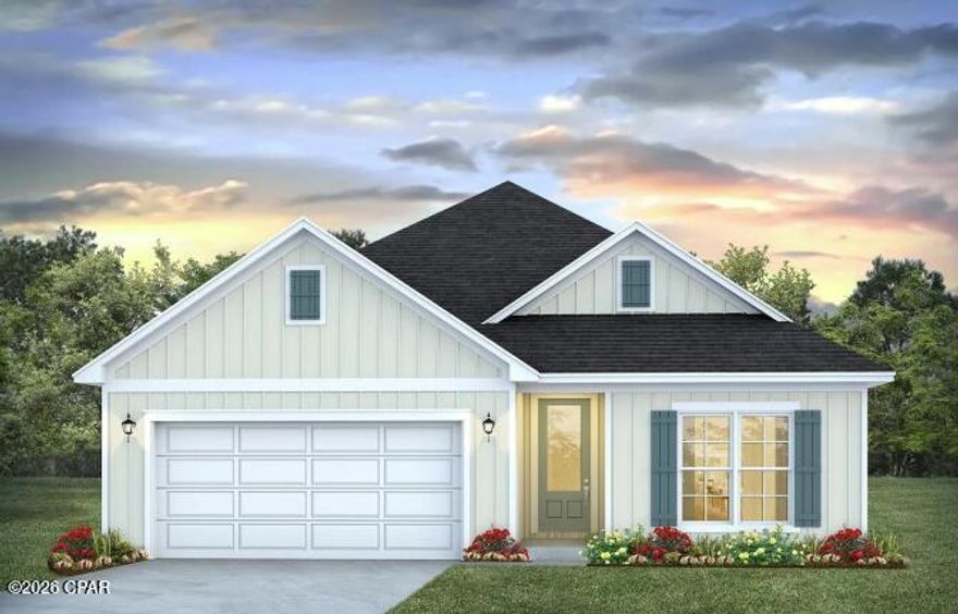 Welcome to 925 Crystal Bayou Boulevard, a new home at Breakfast Point East in Panama City Beach Florida. This home is under construction and features 2,300 square feet of naturally lit open living space and modern finishes. As you enter this home you will find a foyer with EVP flooring leading you past the first of three guest bedrooms and the guest bathroom.

Continuing to the heart of the home, a large open concept living area awaits filled with natural light from the many windows and high ceilings. The kitchen has a center island and is open to the dining and living areas. Elegantly appointed, it is designed with quartz countertops, Herringbone tile backsplash, EVP flooring, and a single basin undermount sink in the island. Just off the kitchen, you'll find a secluded hall leading to the primary bedroom. An exceptional feature of this home includes a gas cooktop stove.

Located in a private area of the home, this bedroom offers high ceilings and large windows. The luxurious primary bath is complete with an oversize tile shower, a dual sink vanity with quartz countertops, and a large walk-in closet with shelving. The laundry room is also conveniently located at the other end of the hallway. All three guest bedrooms can be found on the other side of the home along with the two full guest bathrooms.

Beyond the interior features and details, every home is equipped with Smart Home Technology. This thoughtful integration of technology ensures that your new home is perfectly designed to meet the demands of modern life. Call us today to schedule a tour of this beautiful home.