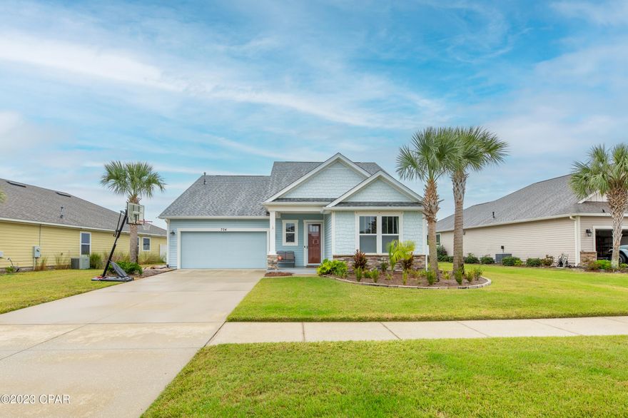 +$5000 in closing costs offered by seller! Beautiful coastal craftsman style home with in ground pool and hot tub. Located in the desired original Breakfast Point with huge lot! Close to local attractions and just a mile from the beach. This home is loaded with UPGRADES! New roof in 2019. 2 x 6 construction and Energy Star Certified. Foyer provides a large space to welcome guests into your home. Center island with sink creates an area for easy food prep and a place for your family to snack or spend time together. Kitchen includes stainless appliances and custom tile backsplash. Living areas designed to be open while still giving you privacy in more formal areas. Open laundry room with plenty of space. Master bedroom on the main floor gives you easy access to the kitchen and living areas while maintaining privacy. Upstairs bedroom has vaulted ceilings and bonus room is perfect for older children about to go to college, game room, office or theater room. Step out into your personal oasis in the back yard. Newly constructed 14x32 saltwater pool with 2 waterfalls and a 6' tanning ledge, and an inground 7'x7' hot tub. Pool has LED lights and is equipped with a heater for year-round swimming. The entire backyard was designed with concrete pavers and has a screened in lanai that provides ample space for entertaining. All measurements are approx. if important please confirm.