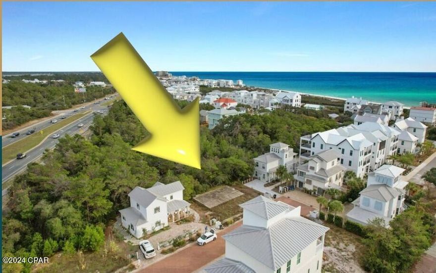 REMARKABLY LOW PRICED AND GUARANTEED LOWEST PRICED LOT IN INLET BEACH.  This lot is situated on the south side of Highway 98 in Inlet Beach.  WALKING DISTANCE TO ROSEMARY BEACH. Setbacks on the lot are 7.5 feet on the sides, 20 feet from the road, 10 feet from the back. This lot is located directly across US Highway 98 (Panama City Beach Parkway) from the brand new 30 Avenues (which includes Cuvee Restaurant and shopping galore). This lot is located in an up-and-coming neighborhood with cobblestone streets where the average sales price per square foot for residential lots has increased 31% each year since 2010. Custom homes are selling for $5,000,000+ in Eagles Landing and this lot is perfectly positioned for the Inlet Beach real estate boom which is in full swing!Lot is already cleared and has a concrete foundation (42'x26') on this beautiful .10-acre lot, located in the desired neighborhood of Eagle's Landing in Inlet Beach, and within a 5-minute walk to the Emerald waters of the Gulf of Mexico and Rosemary Beach, is a perfect homesite to build your forever home, or rental property.